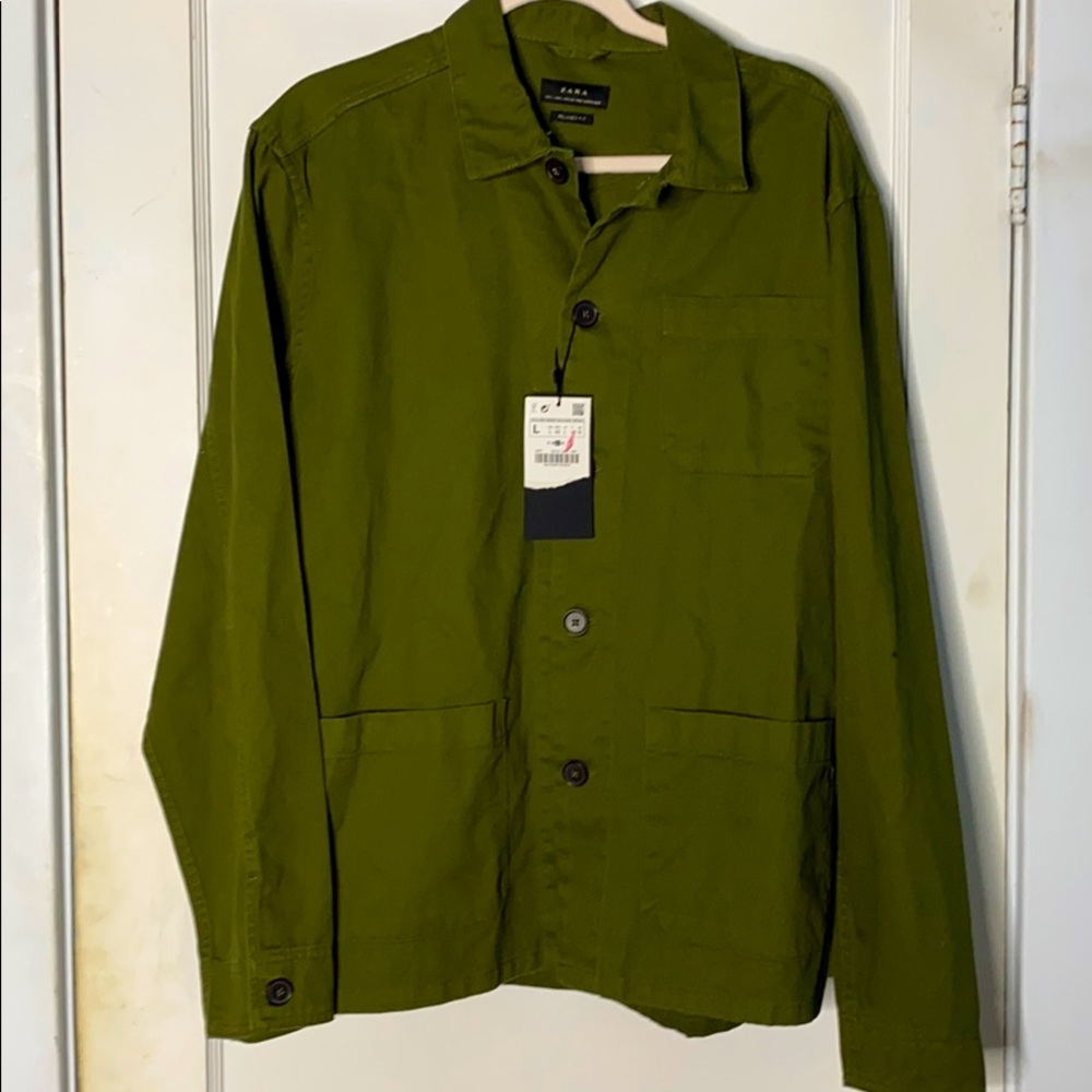 Green jacket by Zara NWT Size L